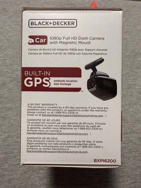 B&D BXPI6200 1080p Full HD Dash Cam w/ Built-in GPS and Magnetic Mount